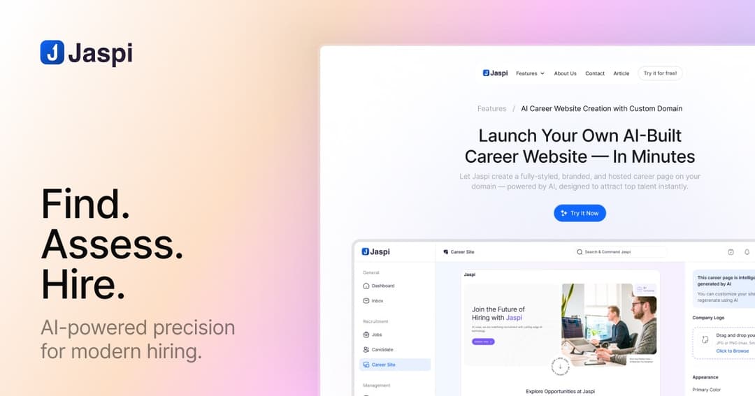 Jaspi website homepage built with Framer