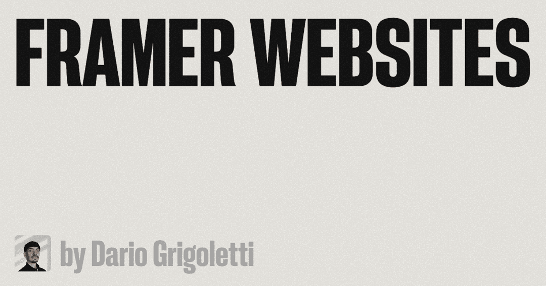 Grigoletti website homepage built with Framer