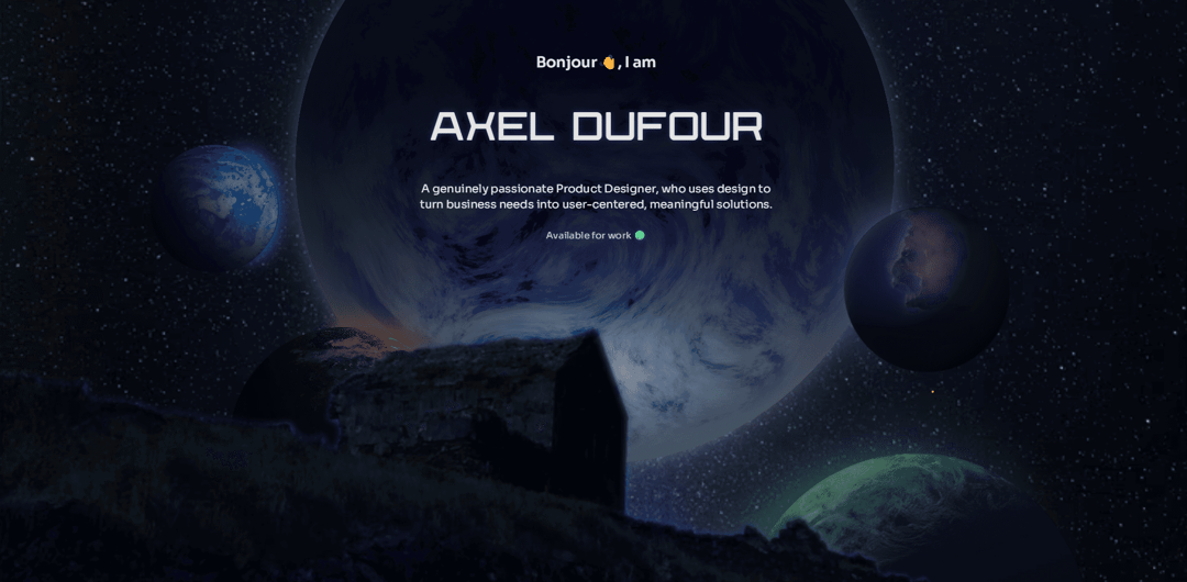 axeldufour.fr website homepage built with Framer