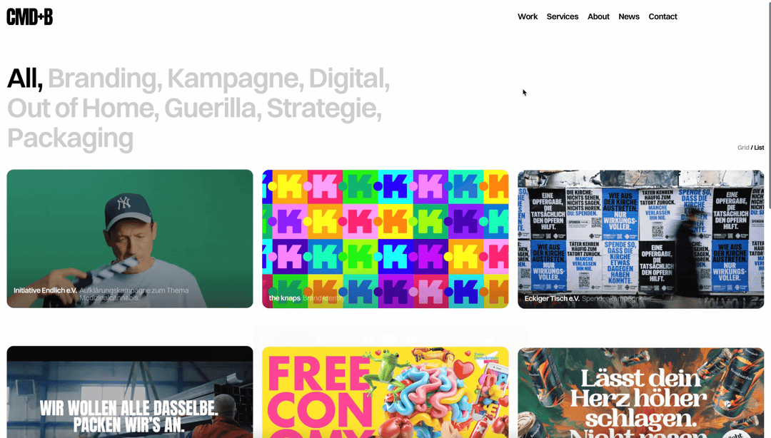 CMD+B website homepage built with Framer