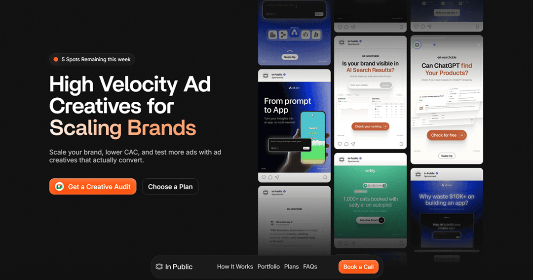 InPublic website homepage built with Framer