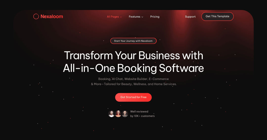 Nexaloom AI website homepage built with Framer