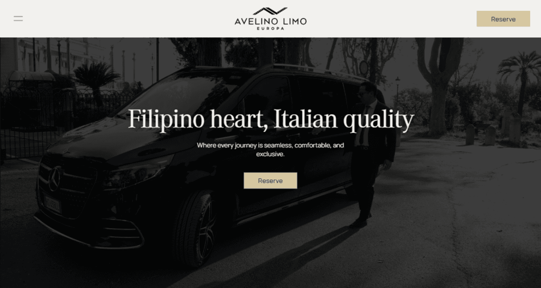 Avelino Limo website homepage built with Framer