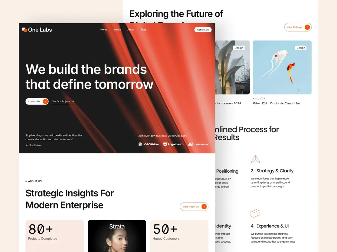 And Design Agency Website website homepage built with Framer