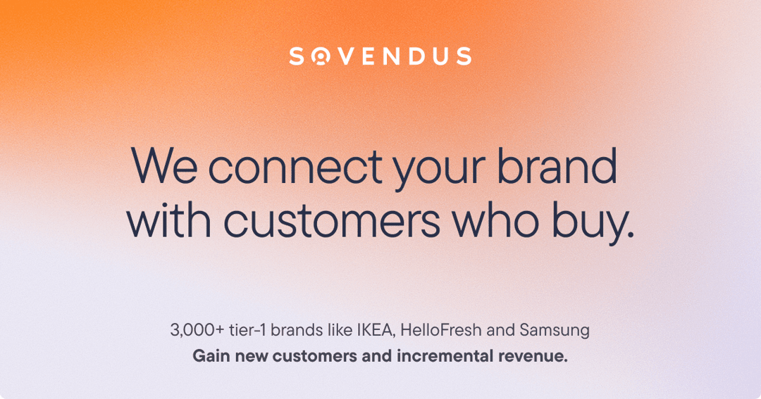 sovendus website homepage built with Framer