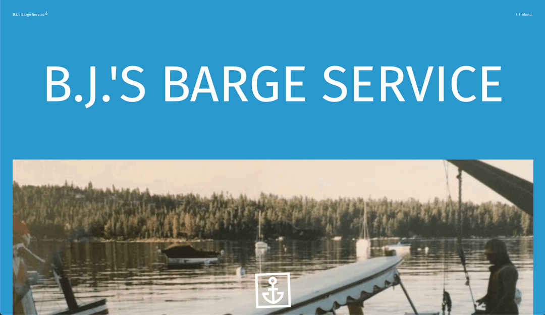 B.J.'s Barge Service website homepage built with Framer