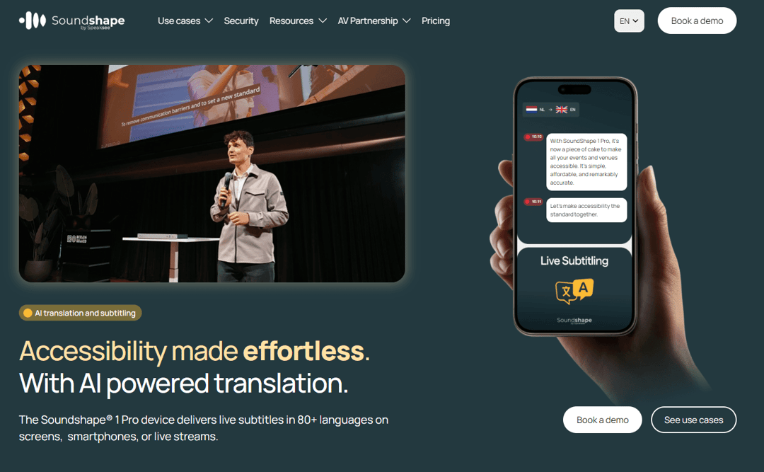 Soundshape website homepage built with Framer