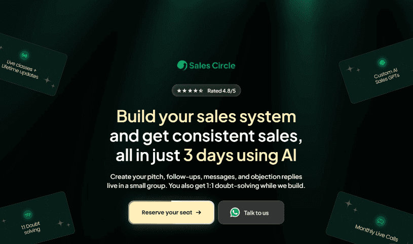salescircle.club website homepage built with Framer