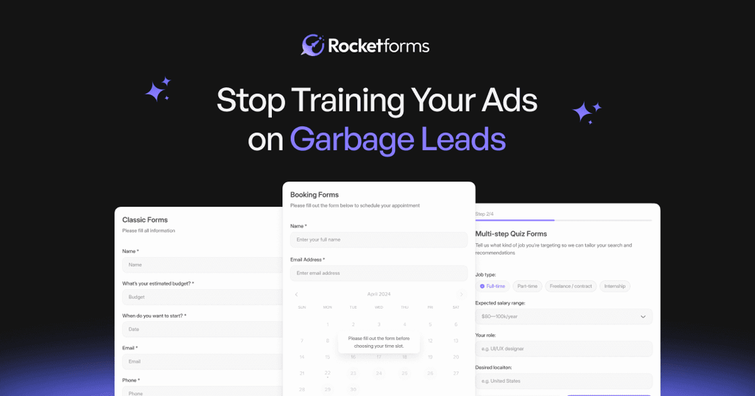 Rocketform website homepage built with Framer