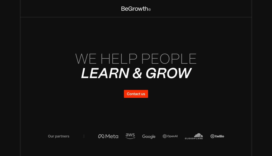 begrowth website homepage built with Framer