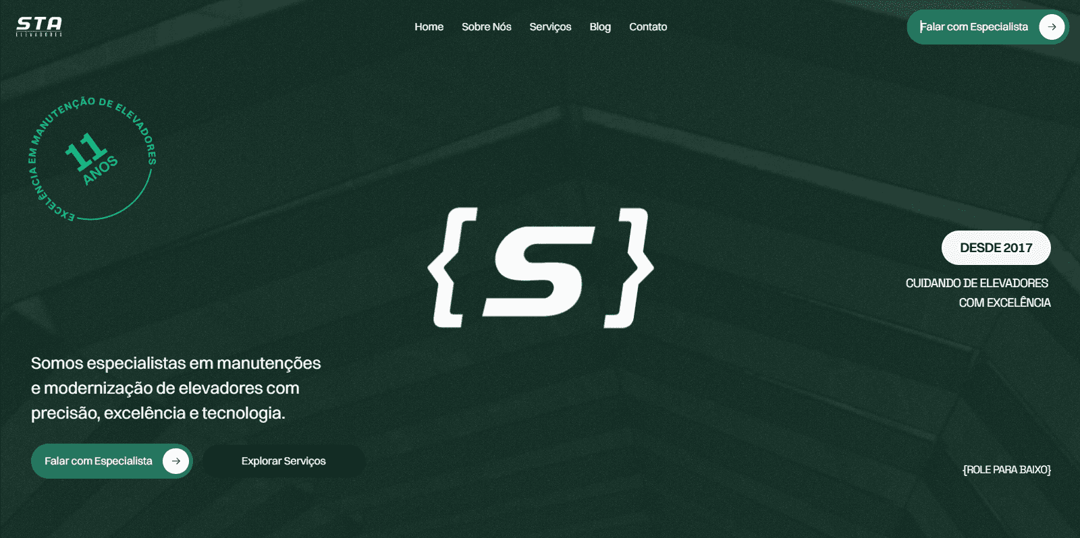 STA Elevators website homepage built with Framer