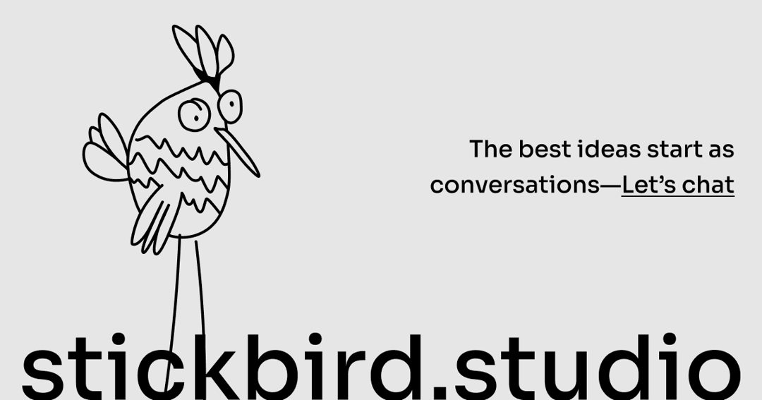 stickbird.studio website homepage built with Framer