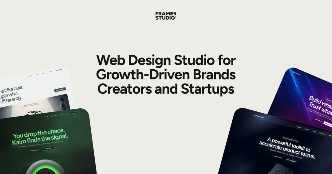 FRAME5 Studio website homepage built with Framer