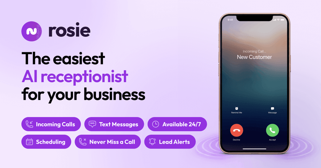 Rosie website homepage built with Framer