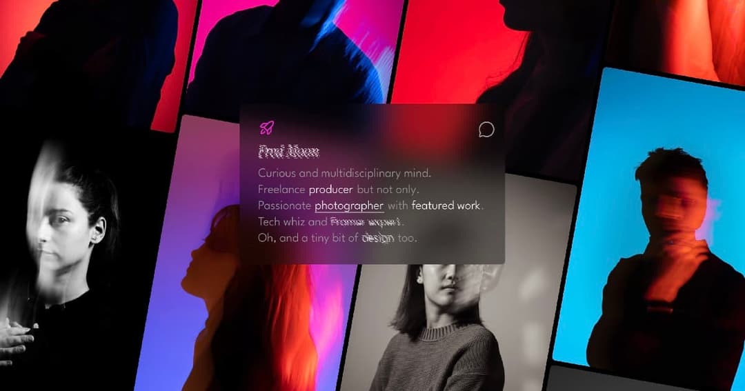 Personal Portfolio website homepage built with Framer