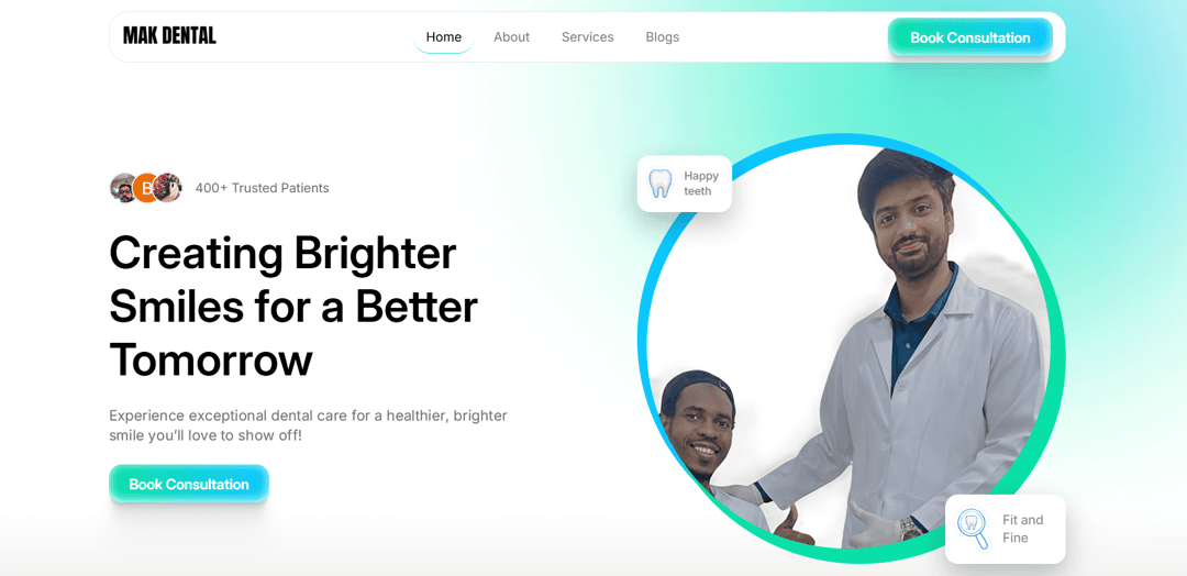 Dental Clinic Website website homepage built with Framer