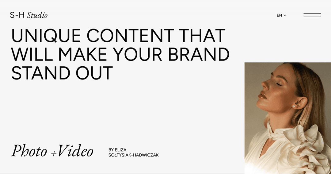 S-H Studio website homepage built with Framer