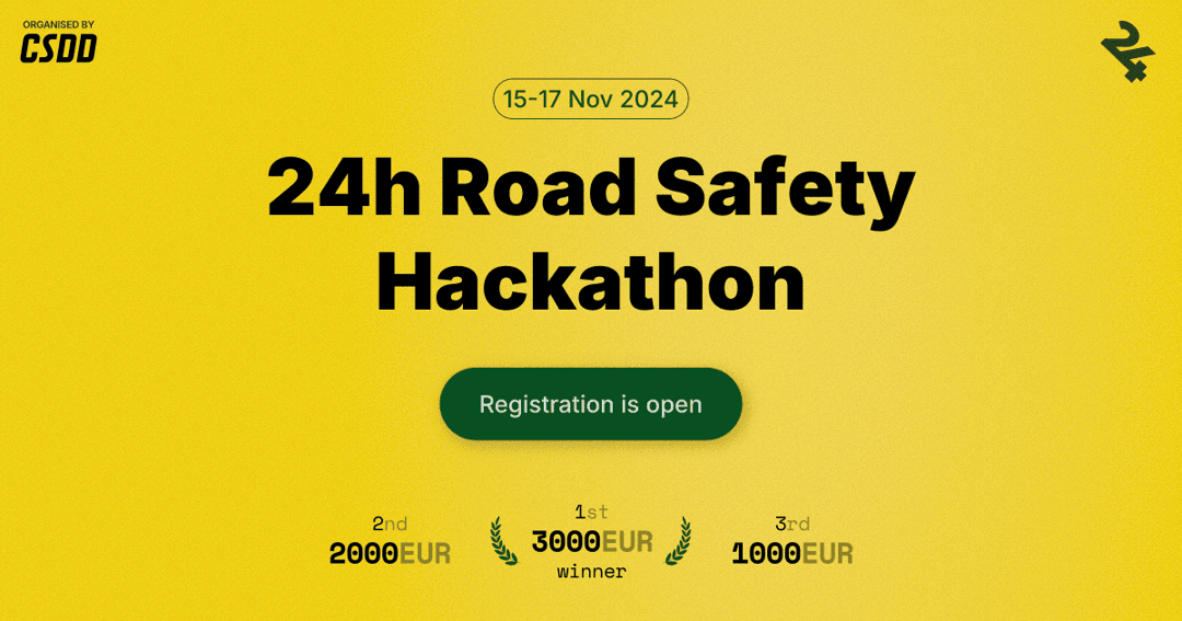 Road Safety Hackathon 2024 website homepage built with Framer