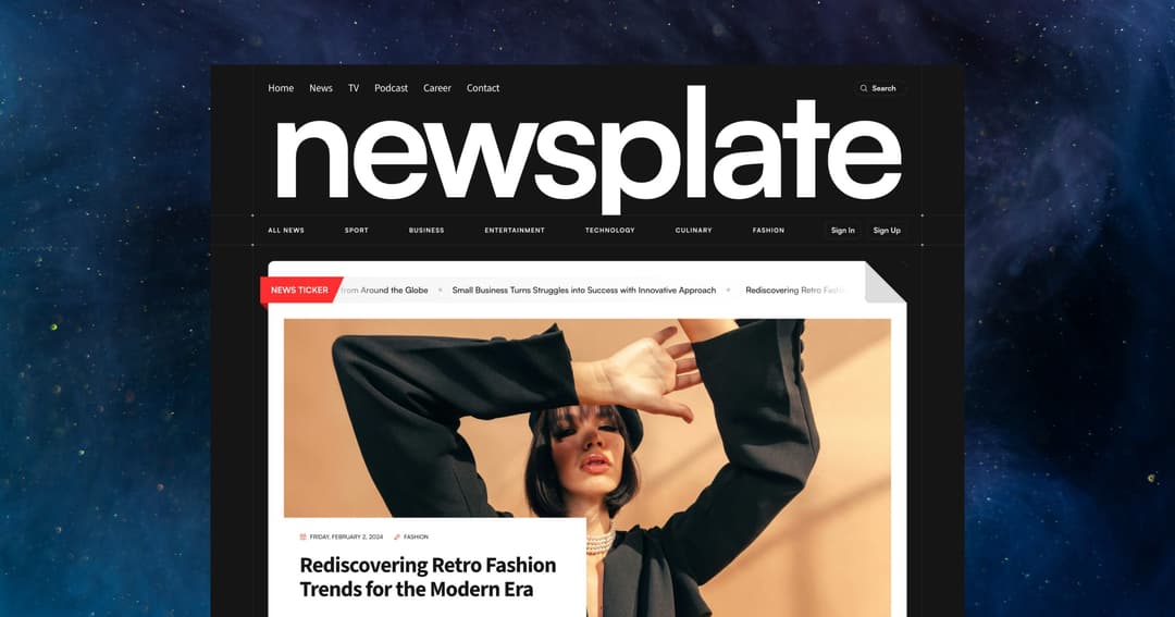 newsplate website homepage built with Framer