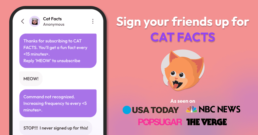 catfacts website homepage built with Framer