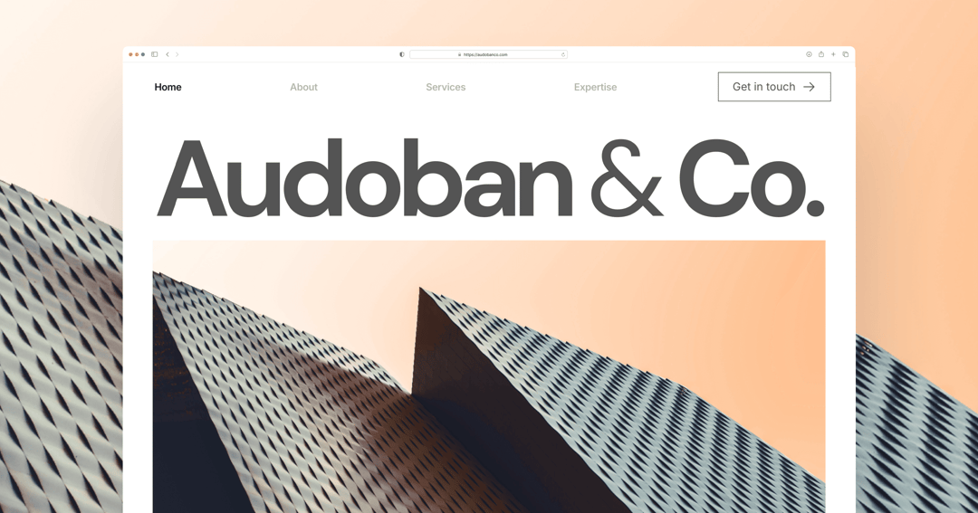 Audoban & Co. website homepage built with Framer