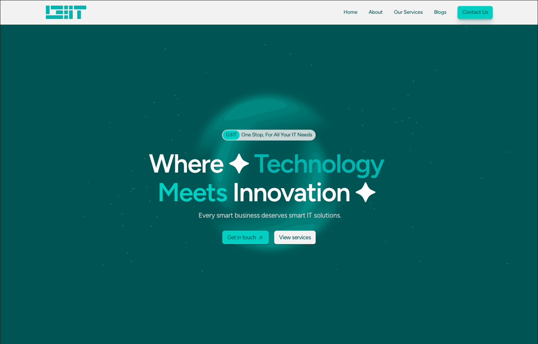 g3it website homepage built with Framer