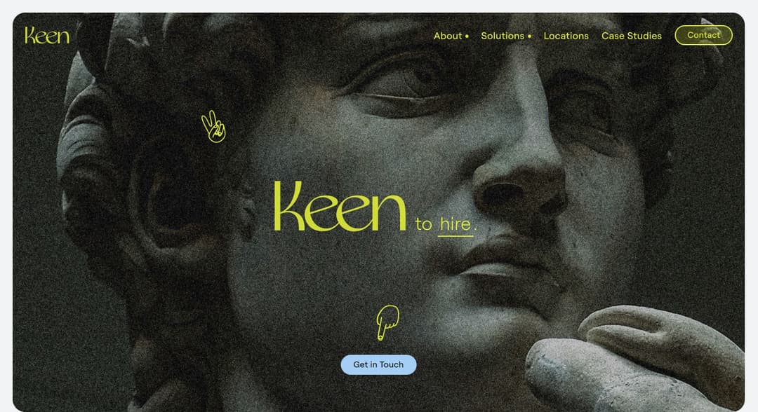 KeentoHire website homepage built with Framer