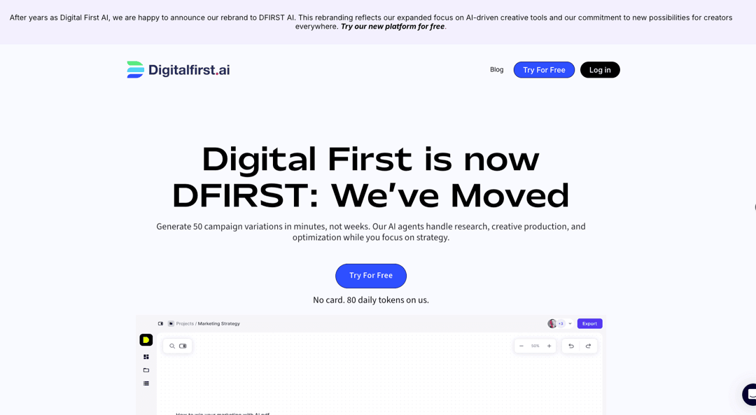 digitalfirst website homepage built with Framer