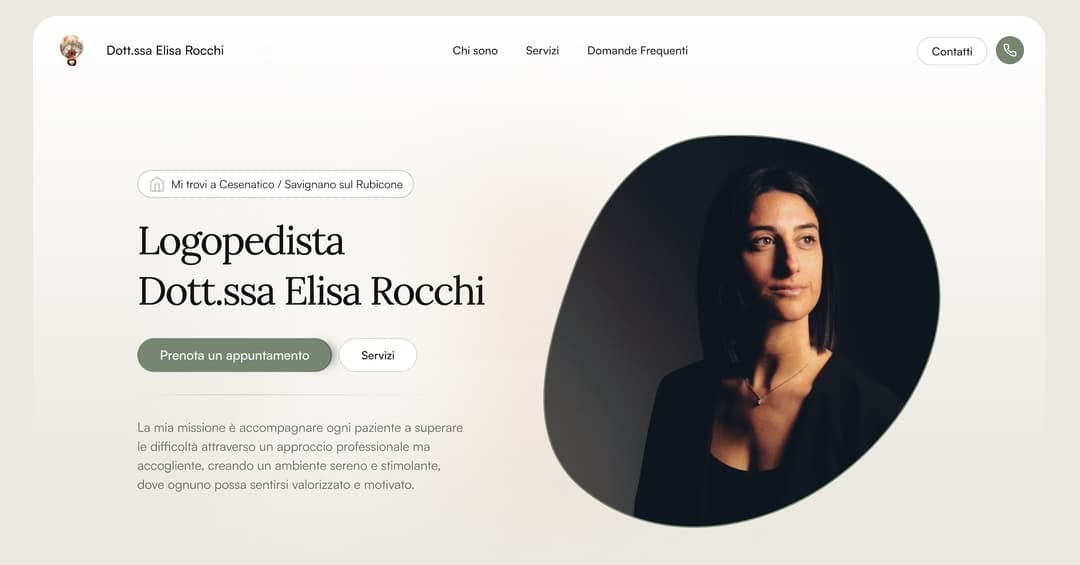 Speech Therapist website homepage built with Framer