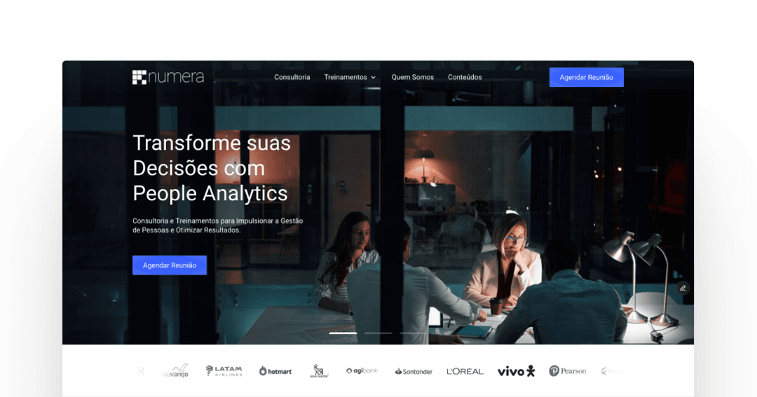Numera website homepage built with Framer