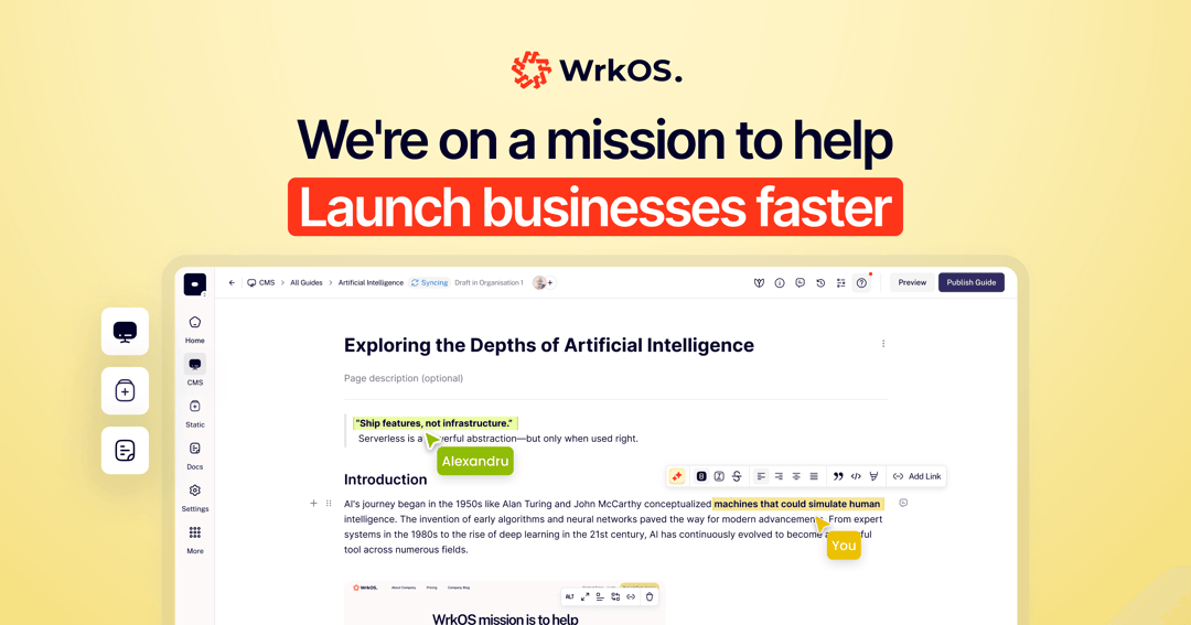 WrkOs website homepage built with Framer