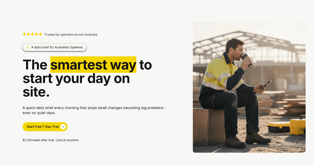 Smartest Bloke on Site - Lead Page website homepage built with Framer