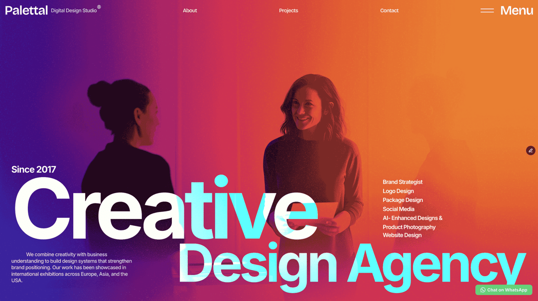 Palettal website homepage built with Framer