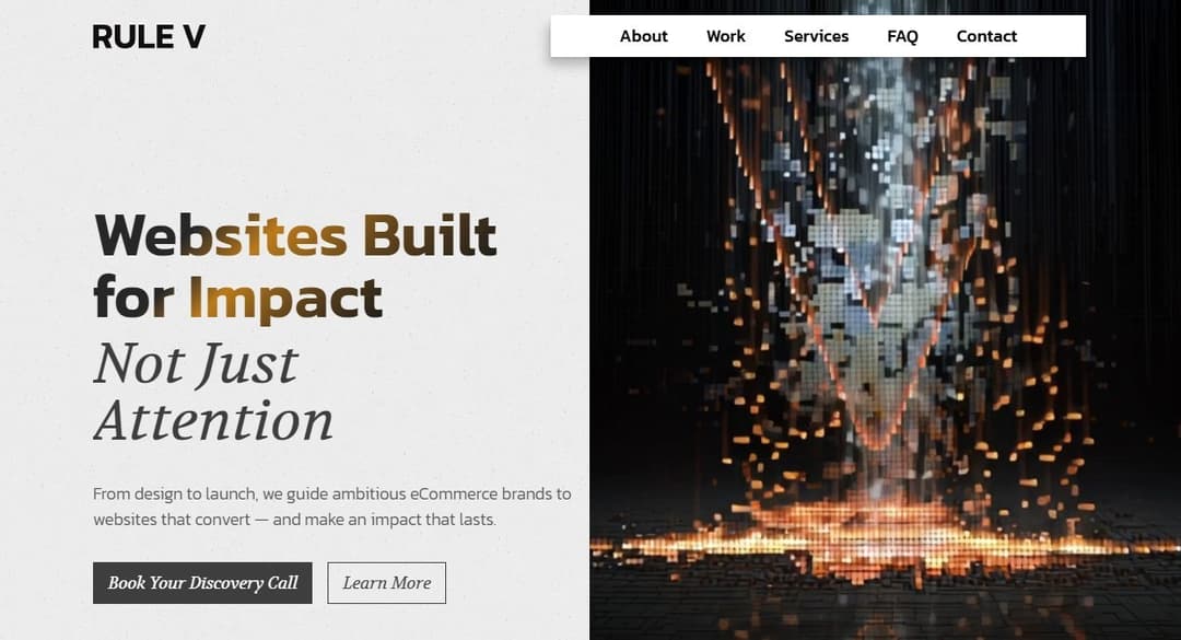 Rule 5 Digital website homepage built with Framer
