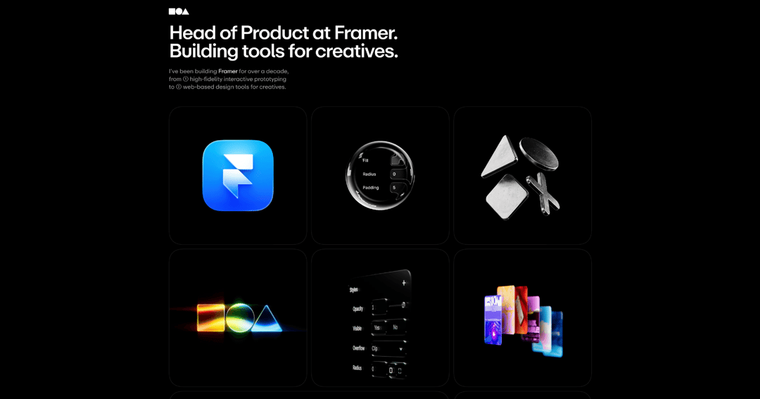 Benjamin den Boer website homepage built with Framer