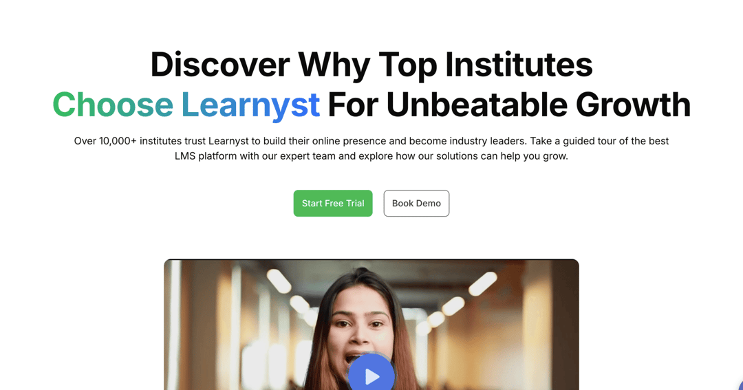 learnyst website homepage built with Framer