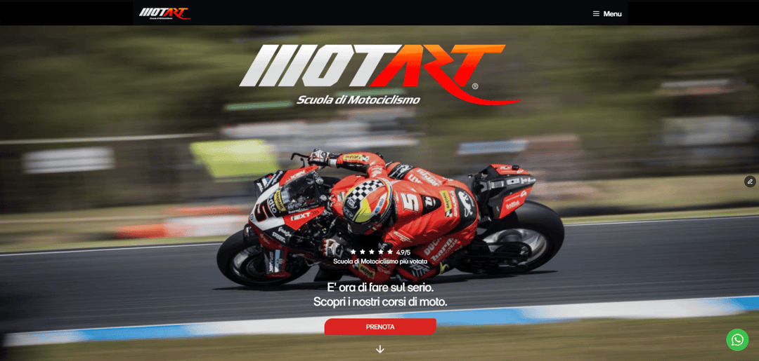 Motart | Scuola di Motociclismo website homepage built with Framer