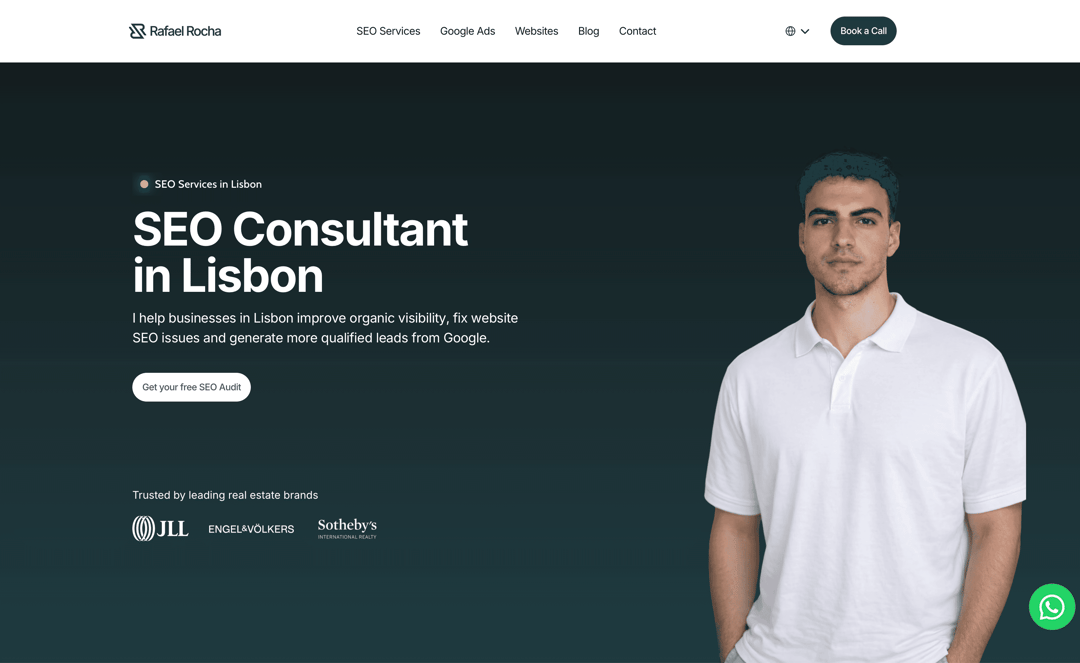 Rafael Rocha — SEO Consultant website homepage built with Framer