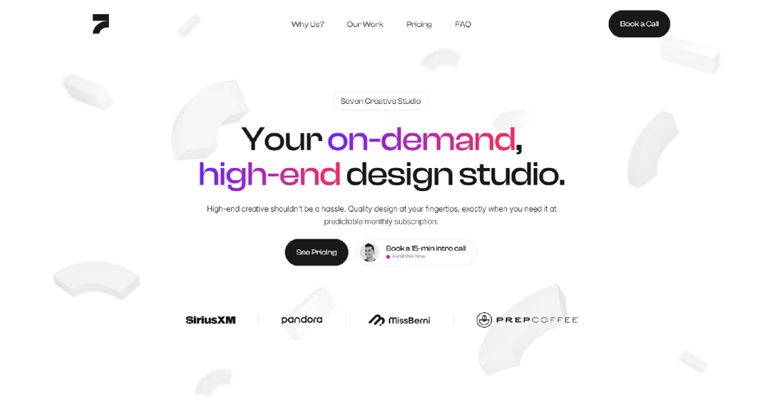 sevencreativestudio.com website homepage built with Framer