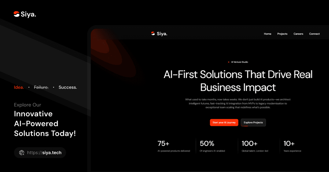 siya.tech website homepage built with Framer