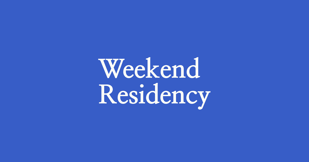 Weekend Residency website homepage built with Framer