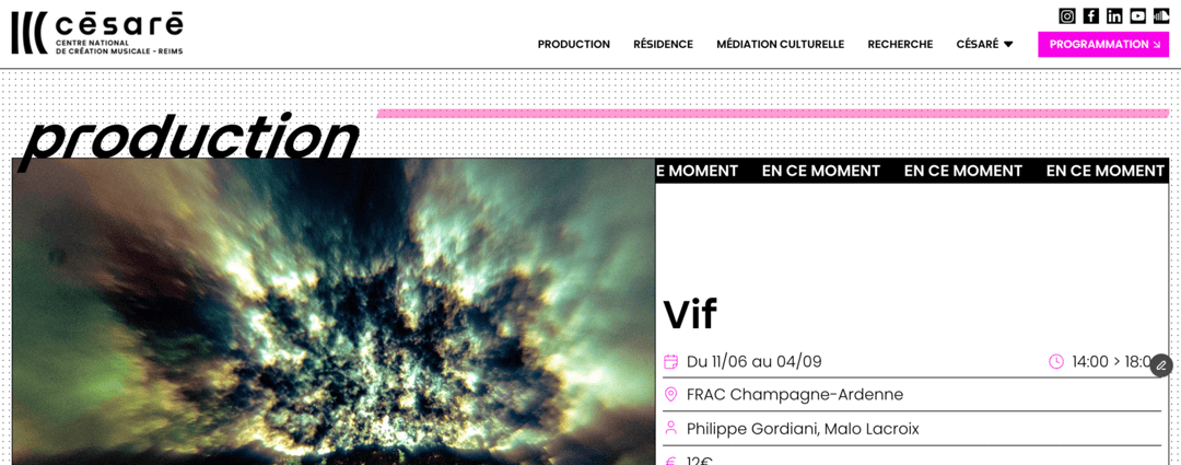 Césaré website homepage built with Framer
