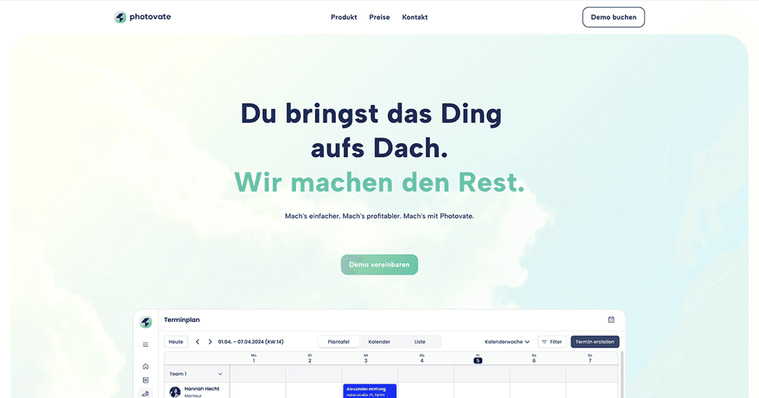 photovate website homepage built with Framer