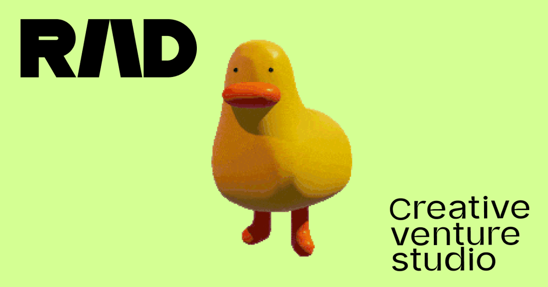 RAD – Creative Venture Studio website homepage built with Framer