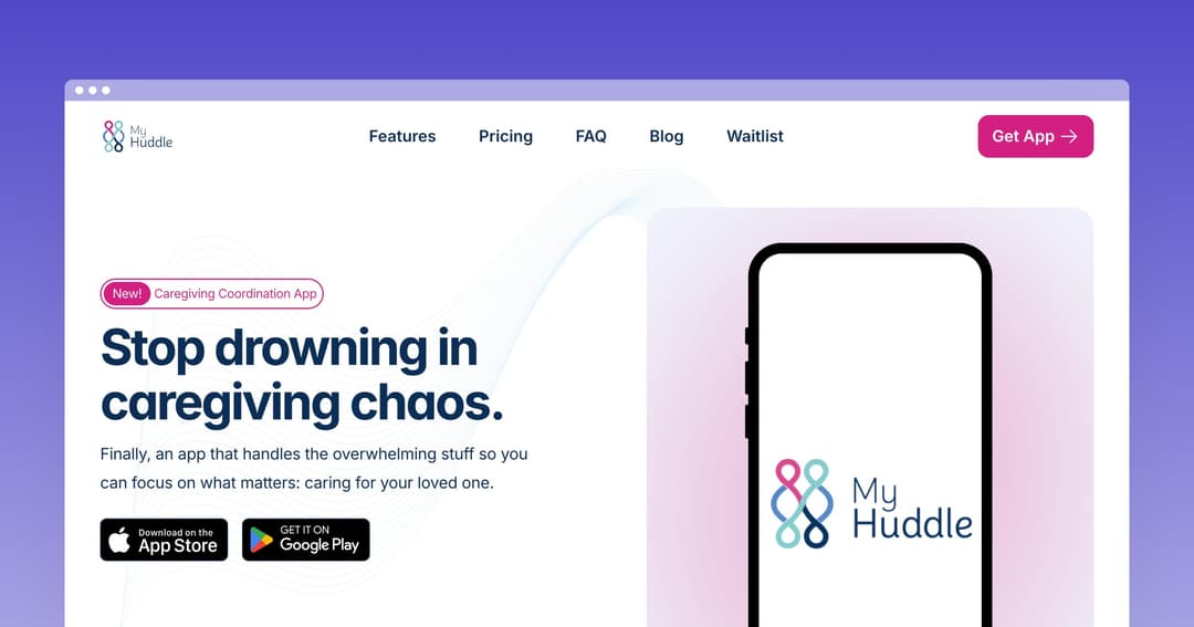 My Huddle Website website homepage built with Framer