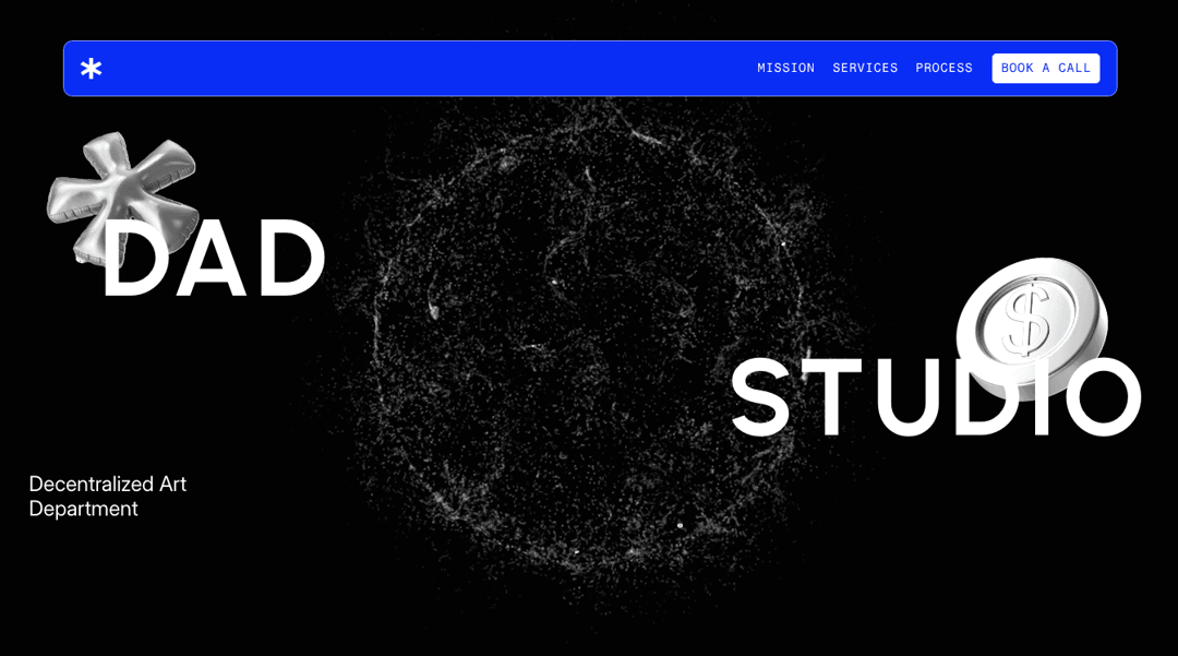 DAD studio xyz website homepage built with Framer