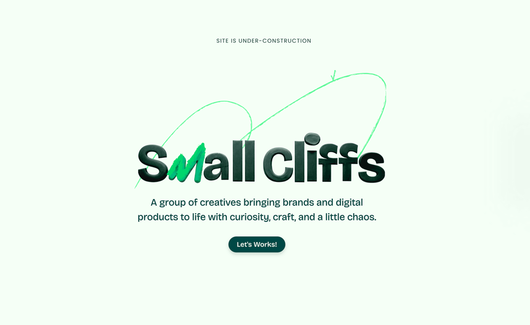 Small Cliffs website homepage built with Framer
