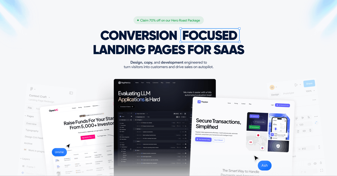 Saas Landings website homepage built with Framer