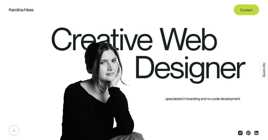 My portfolio website homepage built with Framer