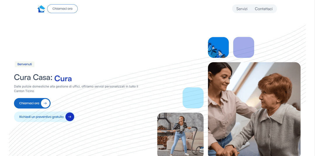 Cura Casa Sagl website homepage built with Framer
